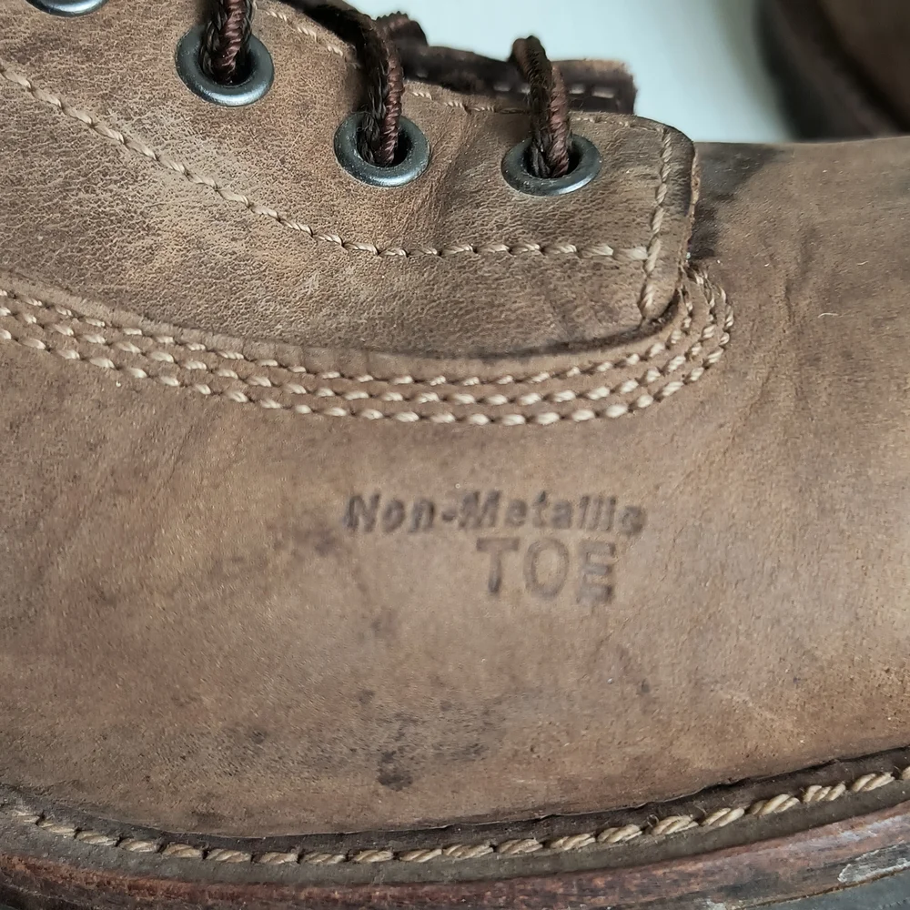 Carolina Birch 8.5 Brown High-Top Leather Combat Boots Durable Soles - Vibram